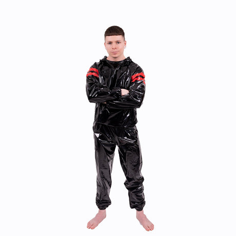 Striped Vinyl Tracksuit, Black/Red from REGULATION.