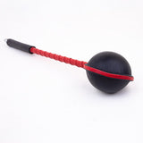 The Orb - Leather Ballbusting Paddle, Black & Red from Fetters.