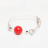 Vintage Red Ball Gag with Clear Straps from SM Domain.